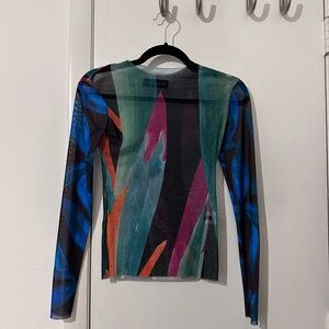 Louisa Ballou Printed Mesh Top